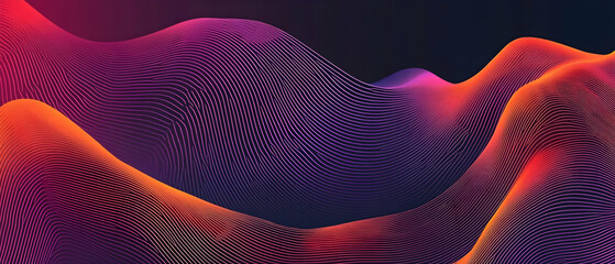 Abstract digital art with flowing waves in vibrant colors on dark background.