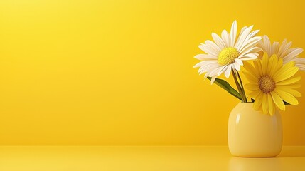 Poster - A bright yellow background radiating positivity and cheerfulness, perfect for enhancing marketing materials, social media graphics, or any design that aims to attract attention.