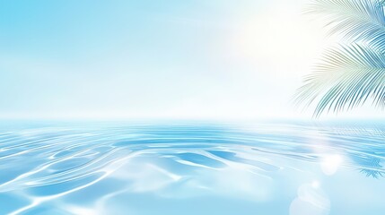 Poster - A calm blue water background with a hint of turquoise, perfect for summer-themed designs and promotions related to beaches and vacations.