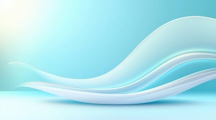 Poster - A calming blue gradient background with soft waves, perfect for enhancing visuals in wellness materials, spa branding, or any design that embodies peace and tranquility.