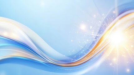 Poster - A captivating blue background featuring bright streaks of light and colorful glow effects, ideal for promoting creativity and innovation in design.