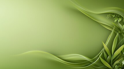Poster - A chic green background featuring subtle abstract designs that evoke a sense of tranquility, perfect for branding, website design, or promotional materials, with ample room for overlay text or images.
