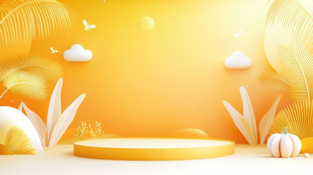 A cheerful yellow-orange background adorned with playful patterns, perfect for seasonal marketing, children's events, or any project that requires a fun and lively aesthetic.