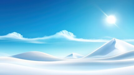Poster - A clear blue sky background featuring a distant mountain range, ideal for travel and exploration themes, invoking the spirit of adventure.
