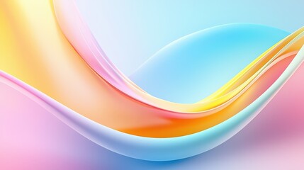 Poster - A colorful abstract rainbow backdrop, showcasing smooth curves and subtle transitions, perfect for creating an uplifting and vibrant atmosphere in any design.