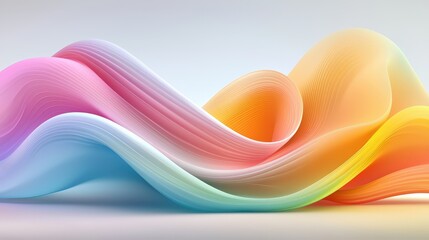 Poster - A colorful, abstract rainbow background that captures the essence of smooth transitions and calming curves, ideal for backgrounds and digital projects.