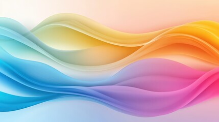 Poster - A colorful, abstract rainbow background that captures the essence of smooth transitions and calming curves, ideal for backgrounds and digital projects.