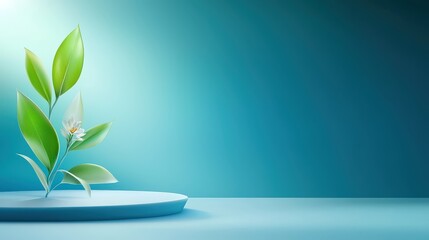 Poster - A deep blue gradient background transitioning to teal, perfect for enhancing visuals in eco-friendly branding, natural products, or any design that seeks to evoke freshness and vitality.