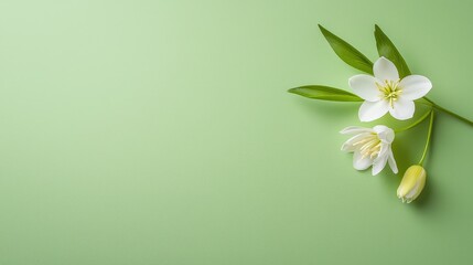 Poster - A delicate light green background showcasing simplicity and clarity, perfect for use in eco-friendly branding and natural product photography.