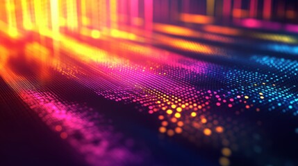 Poster - Vibrant Digital Data Flow with Colorful Particles