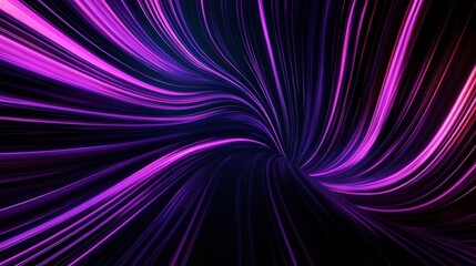 Poster - Vibrant Neon Lines in Dark Space