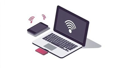 Poster - Wireless Technology on Laptop and Smartphone