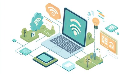 Poster - Digital Connection Concept Illustration