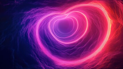 Poster - Bright Neon Lines in Dark Space
