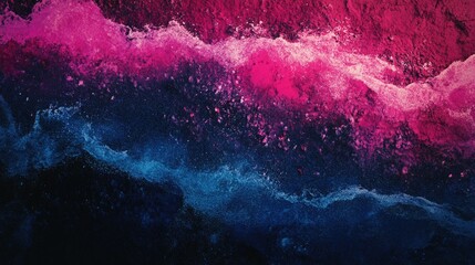 Poster - Abstract Waves in Vibrant Pink and Blue Tones