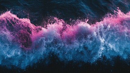 Poster - Abstract Waves with Pink and Blue Tints