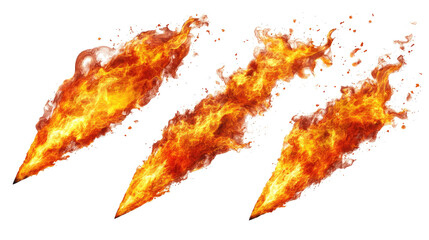 Poster - Meteors Soaring Through the Night Sky Engulfed in Fiery Flames Generative AI