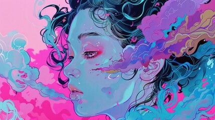 Leinwandbilder - AI-generated art blending technology and creativity to produce unique visual pieces. Illustrations