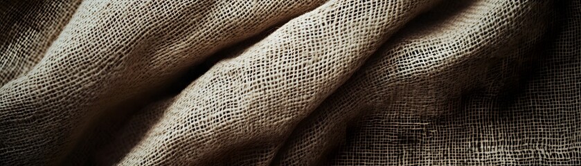 Close-up of Brown Fabric with a Grid Pattern