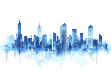 Fototapete - modern city panorama 3d illustration