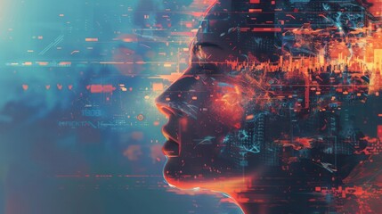 Poster - Neural network-inspired art exploring the intersection of technology and creativity. Illustrations