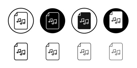 Wall Mural - Music File icon flat line symbol set.