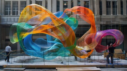 Sculptors using wind, water, and mechanics to bring kinetic art to life in public spaces.