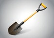 © sanom - Featuring a yellow handle and black blade, this simple shovel is perfect for gardening and landscaping. An excellent choice for educational materials and DIY project guides.