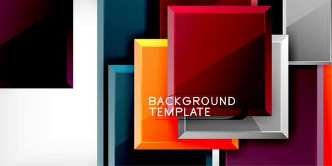 Poster - Colorful squares and rectangles. Vector Illustration For Wallpaper, Banner, Background, Card, Book Illustration, landing page