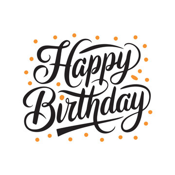 Happy birthday calligraphy vector art