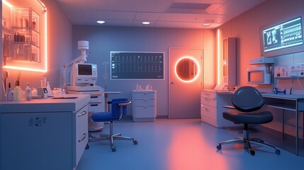 Aufkleber - Explore a clean and modern disease screening room that enhances patient comfort and care efficiency
