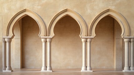 Poster - Arched Architectural Design in Neutral Tones