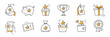 © Polina Tomtosova - Reward bonus gift icon set. Benefit reward bonus loyalty prize hand drawn sketch line pen stroke style icon. Benefit gift coupon, loyalty card sketch doodle drawn collection. Vector illustration