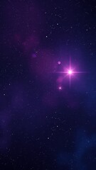 Poster - Purple starry sky with bright shining stars, perfect for mystical and cosmic design themes