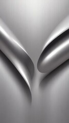 Leinwandbilder - Abstract silver metallic curves, elegant 3D design with smooth folds and reflections