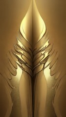 Leinwandbilder - Abstract golden leaf pattern with layered, elegant curves and a luxurious, smooth texture