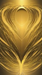 Poster - Ornate golden heart design with intricate swirling patterns and a radiant glow