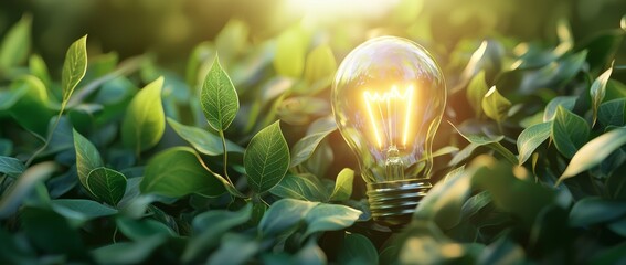 The idea of a green energy light bulb with environmental components is creative