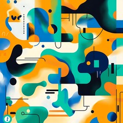 Poster - Abstract 3D Geometric Shapes with Vibrant Colors