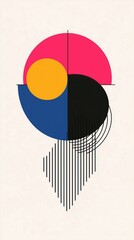 Poster - Gradient Digital Background with Geometric Shapes