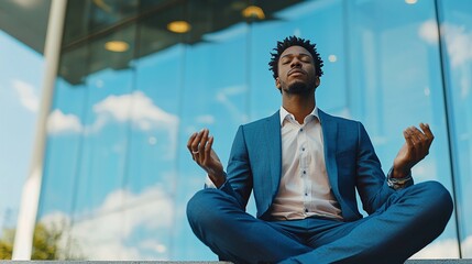 Aufkleber - Business innovators embrace mindfulness to enhance creativity and productivity in a modern workspace