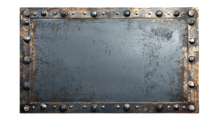 Industrial metal panel with aged finish, dark style