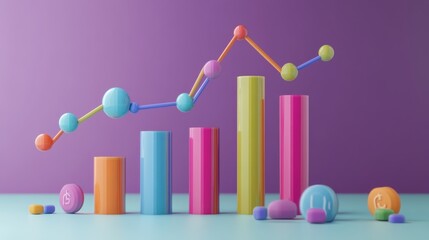 Poster - Colorful Growth Chart in a Minimalist Style