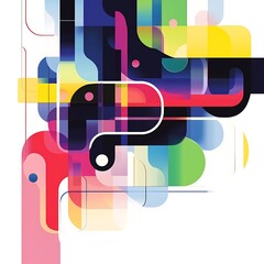 Fototapete - Artistic Background with Geometric Motifs