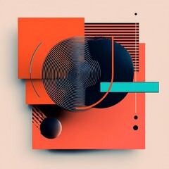 Fototapete - Abstract Vibrant Shapes for Digital Artwork