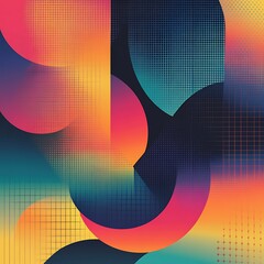 Aufkleber - abstract vibrant shapes for digital artwork