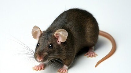 Poster - Giant Pouched Rat Exploring a White Surface in a Natural Light Setting Generative AI