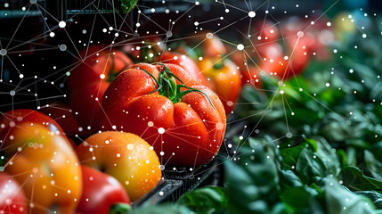 Fresh Produce With Abstract Network Pattern