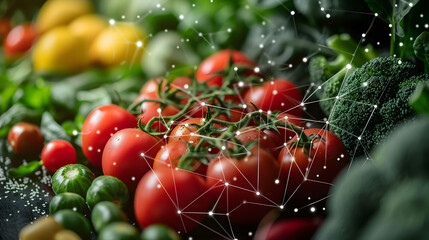 Fresh Produce With Abstract Network Pattern