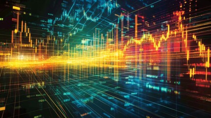 Poster - Abstract Digital Financial Data Visualization Concept